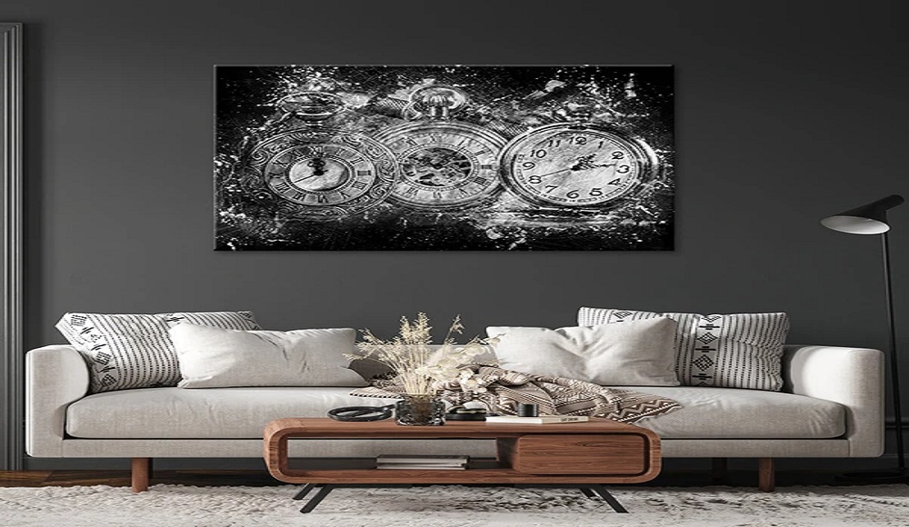 Black and white clocks Canvas Art Trends